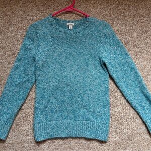 LL Bean Women’s Teal Sweater 100% Cotton Size XS